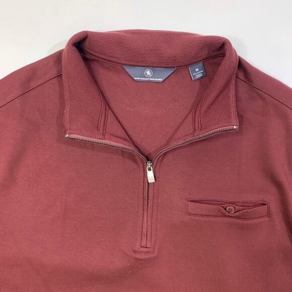 Hart Schaffner Marx Sweatshirt Mens Medium Garnet Red Cotton 1/4 Zip Pullover - Picture 4 of 11